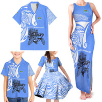 North Caribbean Coast Nicaragua Family Matching Tank Maxi Dress and Hawaiian Shirt with Tribal Turtle Design and Floral Coast Pride - Wonder Print Shop