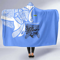North Caribbean Coast Nicaragua Hooded Blanket with Tribal Turtle Design and Floral Coast Pride - Wonder Print Shop