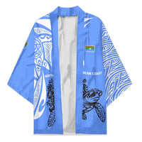 North Caribbean Coast Nicaragua Kimono with Tribal Turtle Design and Floral Coast Pride - Wonder Print Shop