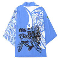 North Caribbean Coast Nicaragua Kimono with Tribal Turtle Design and Floral Coast Pride - Wonder Print Shop