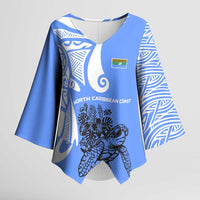 North Caribbean Coast Nicaragua Kimono Sleeve Blouse with Tribal Turtle Design and Floral Coast Pride - Wonder Print Shop