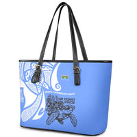 North Caribbean Coast Nicaragua Leather Tote Bag with Tribal Turtle Design and Floral Coast Pride - Wonder Print Shop