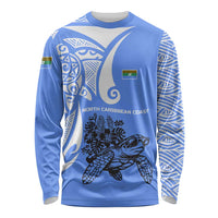 North Caribbean Coast Nicaragua Long Sleeve Shirt with Tribal Turtle Design and Floral Coast Pride - Wonder Print Shop