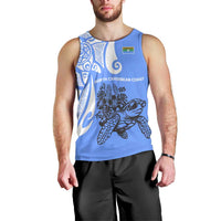 North Caribbean Coast Nicaragua Men Tank Top with Tribal Turtle Design and Floral Coast Pride - Wonder Print Shop