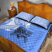 North Caribbean Coast Nicaragua Quilt Bed Set with Tribal Turtle Design and Floral Coast Pride - Wonder Print Shop
