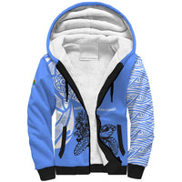 North Caribbean Coast Nicaragua Sherpa Hoodie with Tribal Turtle Design and Floral Coast Pride - Wonder Print Shop