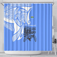 North Caribbean Coast Nicaragua Shower Curtain with Tribal Turtle Design and Floral Coast Pride - Wonder Print Shop