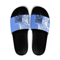 North Caribbean Coast Nicaragua Slide Sandals with Tribal Turtle Design and Floral Coast Pride - Wonder Print Shop