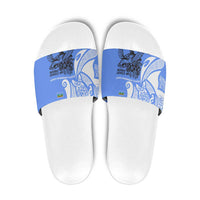 North Caribbean Coast Nicaragua Slide Sandals with Tribal Turtle Design and Floral Coast Pride - Wonder Print Shop