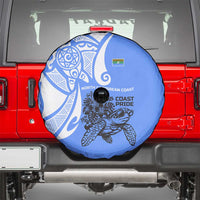 North Caribbean Coast Nicaragua Spare Tire Cover with Tribal Turtle Design and Floral Coast Pride - Wonder Print Shop