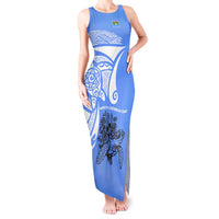 North Caribbean Coast Nicaragua Tank Maxi Dress with Tribal Turtle Design and Floral Coast Pride - Wonder Print Shop