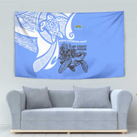 North Caribbean Coast Nicaragua Tapestry with Tribal Turtle Design and Floral Coast Pride - Wonder Print Shop