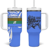 North Caribbean Coast Nicaragua Tumbler With Handle with Tribal Turtle Design and Floral Coast Pride - Wonder Print Shop