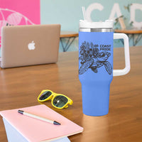 North Caribbean Coast Nicaragua Tumbler With Handle with Tribal Turtle Design and Floral Coast Pride - Wonder Print Shop