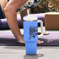 North Caribbean Coast Nicaragua Tumbler With Handle with Tribal Turtle Design and Floral Coast Pride - Wonder Print Shop