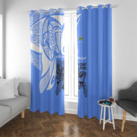 North Caribbean Coast Nicaragua Window Curtain with Tribal Turtle Design and Floral Coast Pride - Wonder Print Shop