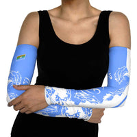 Nicaragua North Caribbean Coast Arm Sleeves with Ocean Wave Pattern and Dance with the Waves - Wonder Print Shop