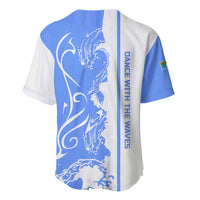 Nicaragua North Caribbean Coast Baseball Jersey with Ocean Wave Pattern and Dance with the Waves - Wonder Print Shop