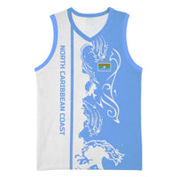 Nicaragua North Caribbean Coast Basketball Jersey with Ocean Wave Pattern and Dance with the Waves - Wonder Print Shop