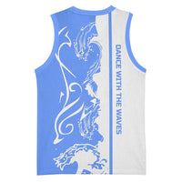 Nicaragua North Caribbean Coast Basketball Jersey with Ocean Wave Pattern and Dance with the Waves - Wonder Print Shop