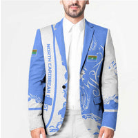 Nicaragua North Caribbean Coast Blazer with Ocean Wave Pattern and Dance with the Waves - Wonder Print Shop