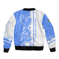 Nicaragua North Caribbean Coast Bomber Jacket with Ocean Wave Pattern and Dance with the Waves - Wonder Print Shop