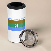 Nicaragua North Caribbean Coast 4 in 1 Can Cooler Tumbler with Ocean Wave Pattern and Dance with the Waves - Wonder Print Shop