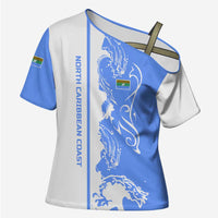 Nicaragua North Caribbean Coast Cross Shoulder Shirt with Ocean Wave Pattern and Dance with the Waves - Wonder Print Shop