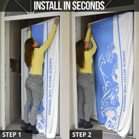 Nicaragua North Caribbean Coast Door Cover with Ocean Wave Pattern and Dance with the Waves - Wonder Print Shop