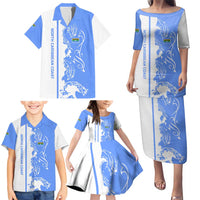 Nicaragua North Caribbean Coast Family Matching Puletasi and Hawaiian Shirt with Ocean Wave Pattern and Dance with the Waves - Wonder Print Shop