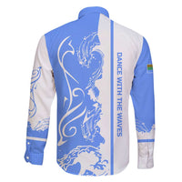 Nicaragua North Caribbean Coast Family Matching Puletasi and Hawaiian Shirt with Ocean Wave Pattern and Dance with the Waves - Wonder Print Shop