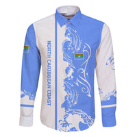 Nicaragua North Caribbean Coast Family Matching Summer Maxi Dress and Hawaiian Shirt with Ocean Wave Pattern and Dance with the Waves - Wonder Print Shop