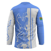 Nicaragua North Caribbean Coast Hockey Jersey with Ocean Wave Pattern and Dance with the Waves - Wonder Print Shop