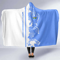 Nicaragua North Caribbean Coast Hooded Blanket with Ocean Wave Pattern and Dance with the Waves - Wonder Print Shop