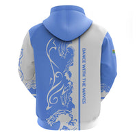 Nicaragua North Caribbean Coast Hoodie with Ocean Wave Pattern and Dance with the Waves - Wonder Print Shop