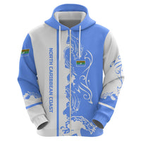 Nicaragua North Caribbean Coast Hoodie with Ocean Wave Pattern and Dance with the Waves - Wonder Print Shop