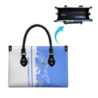 Nicaragua North Caribbean Coast Leather Bag with Ocean Wave Pattern and Dance with the Waves - Wonder Print Shop
