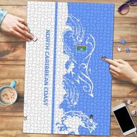 Nicaragua North Caribbean Coast Puzzle with Ocean Wave Pattern and Dance with the Waves - Wonder Print Shop