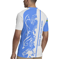 Nicaragua North Caribbean Coast Rugby Jersey with Ocean Wave Pattern and Dance with the Waves - Wonder Print Shop
