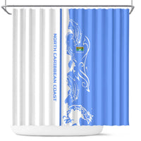 Nicaragua North Caribbean Coast Shower Curtain with Ocean Wave Pattern and Dance with the Waves - Wonder Print Shop