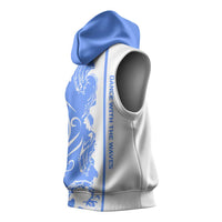 Nicaragua North Caribbean Coast Sleeveless Hoodie with Ocean Wave Pattern and Dance with the Waves - Wonder Print Shop