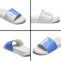 Nicaragua North Caribbean Coast Slide Sandals with Ocean Wave Pattern and Dance with the Waves - Wonder Print Shop