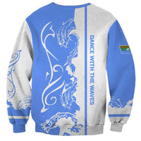 Nicaragua North Caribbean Coast Sweatshirt with Ocean Wave Pattern and Dance with the Waves - Wonder Print Shop