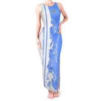 Nicaragua North Caribbean Coast Tank Maxi Dress with Ocean Wave Pattern and Dance with the Waves - Wonder Print Shop