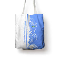 Nicaragua North Caribbean Coast Tote Bag with Ocean Wave Pattern and Dance with the Waves - Wonder Print Shop