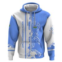 Nicaragua North Caribbean Coast Zip Hoodie with Ocean Wave Pattern and Dance with the Waves - Wonder Print Shop