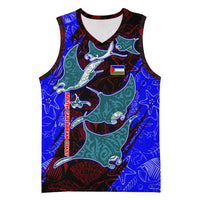 South Caribbean Coast Nicaragua Basketball Jersey with Manta Ray Coral Reef and Dive into the Spirit Design - Wonder Print Shop