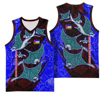 South Caribbean Coast Nicaragua Basketball Jersey with Manta Ray Coral Reef and Dive into the Spirit Design - Wonder Print Shop