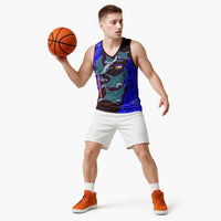 South Caribbean Coast Nicaragua Basketball Jersey with Manta Ray Coral Reef and Dive into the Spirit Design - Wonder Print Shop