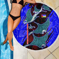 South Caribbean Coast Nicaragua Beach Blanket with Manta Ray Coral Reef and Dive into the Spirit Design - Wonder Print Shop